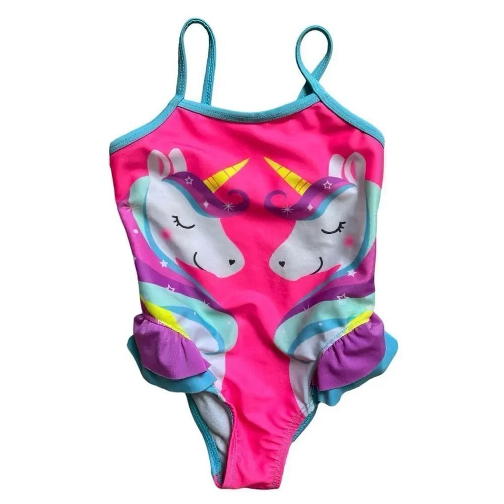 Toddler Girls Wonder Nation Unicorn Swimsuit Bathing Suit  - Sz 2T